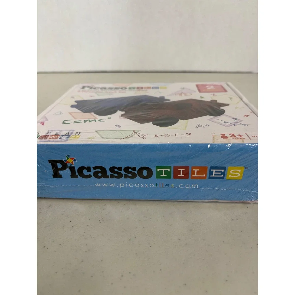 PicassoTiles 2-Piece Magnetic Car Truck Set PT20 Blue Red Building Toy New‎